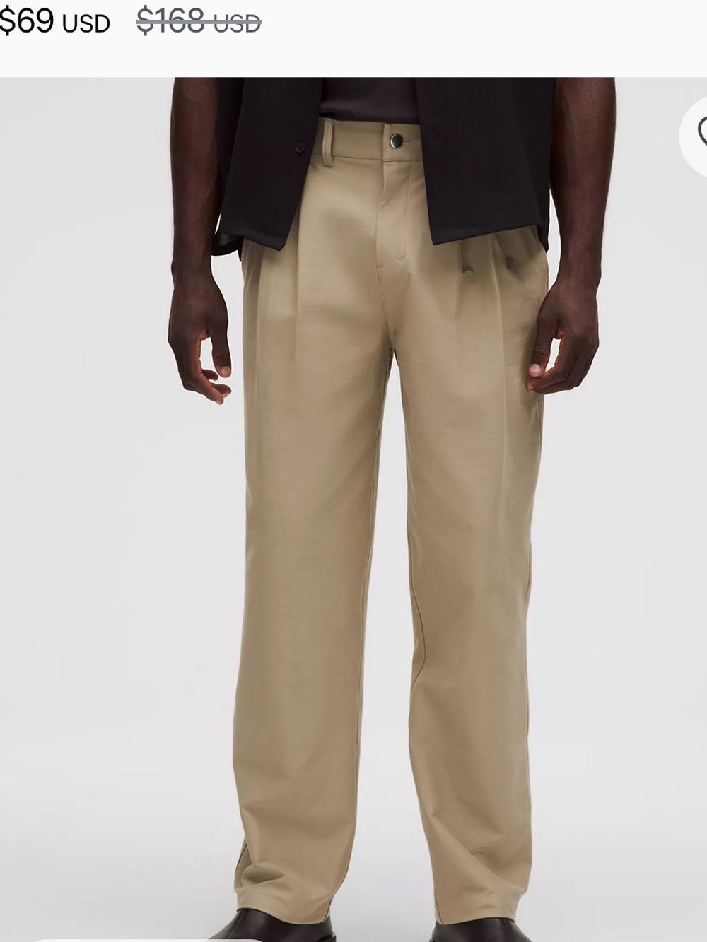 Lululemon Mens Utilitech Twill Relaxed Pleated Trouser Sheer oak 32